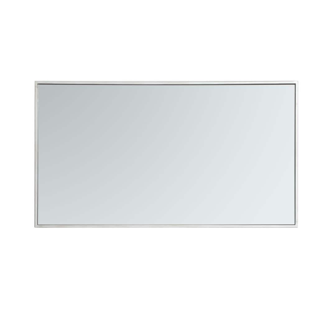 Timeless Home 20 in. W x 36 in. H x Contemporary Metal Framed Rectangle Silver Mirror