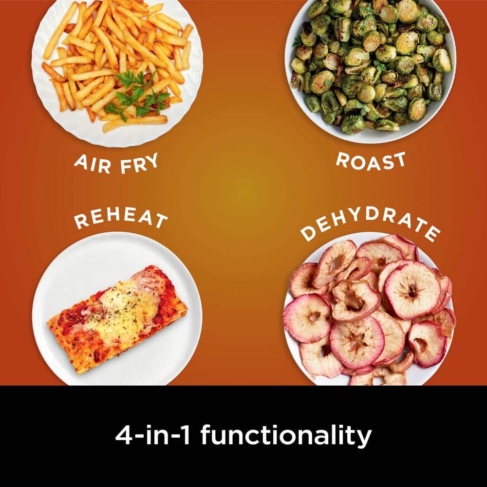 5 qt. Black Stainless Steel Air Fryer Pro with Air Fry Roast Reheat and Dehydrate