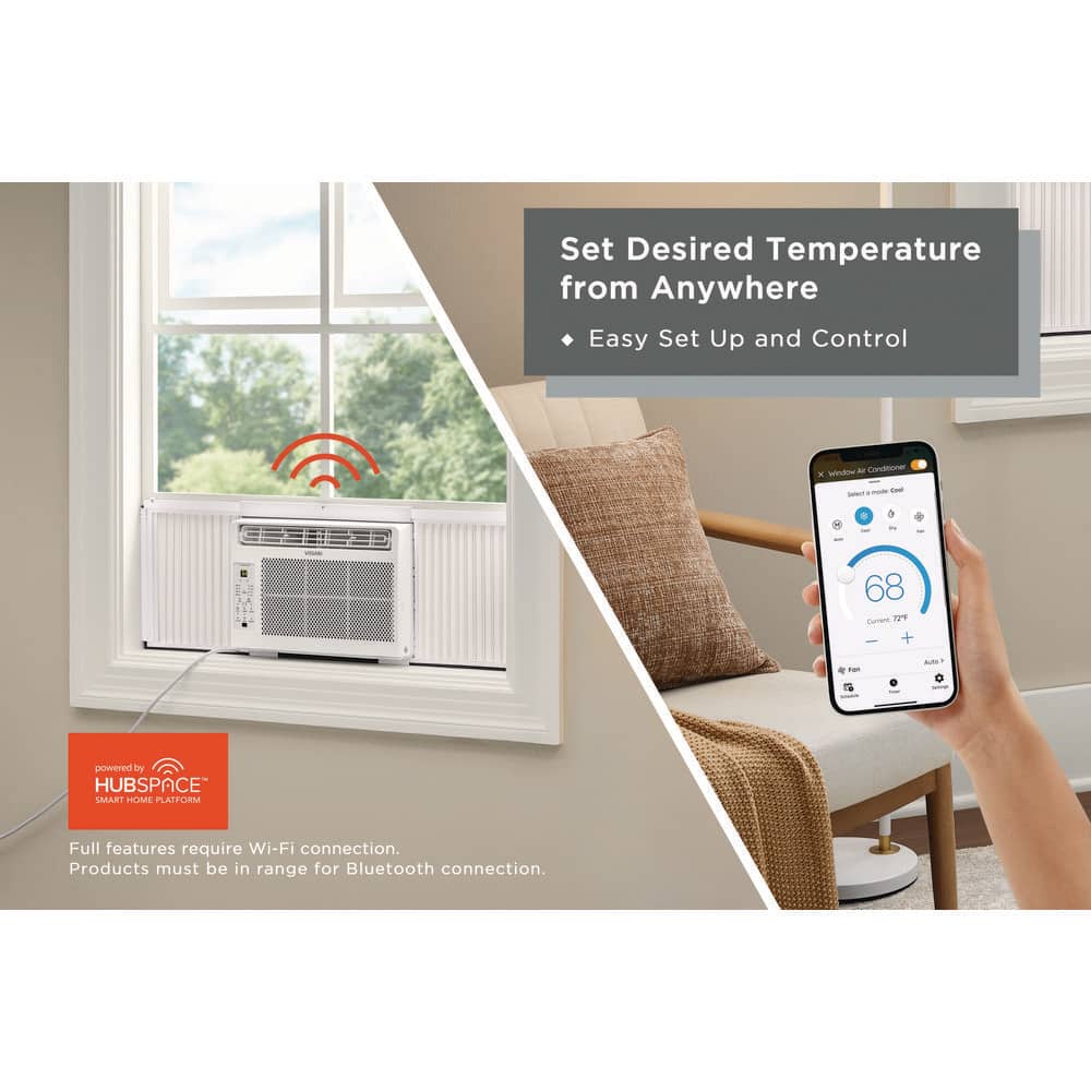 6,000 BTU 115-Volt Smart Window Air Conditioner Cools 250 sq. ft. with Dehumidifier and Remote, Powe