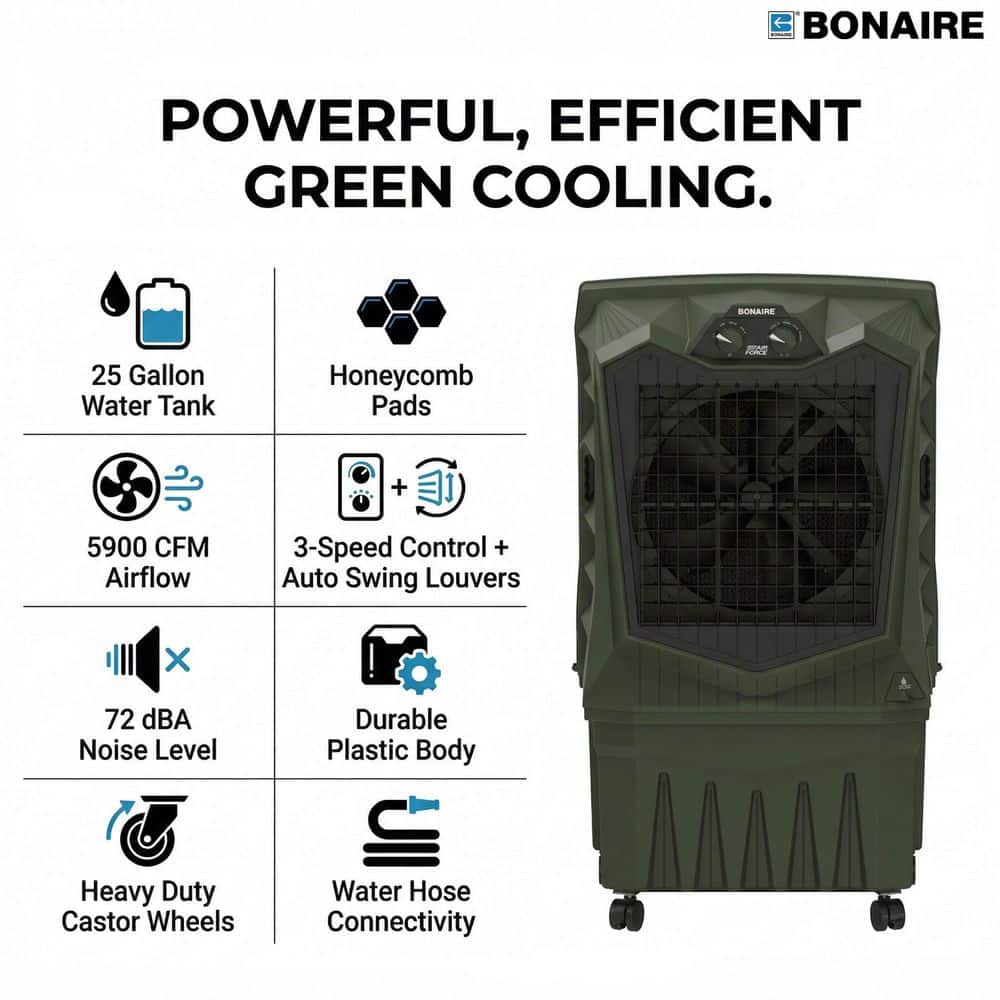 Air Force 100 5900 CFM 3-Speed Portable Evaporative Cooler for 1900 sq. ft.