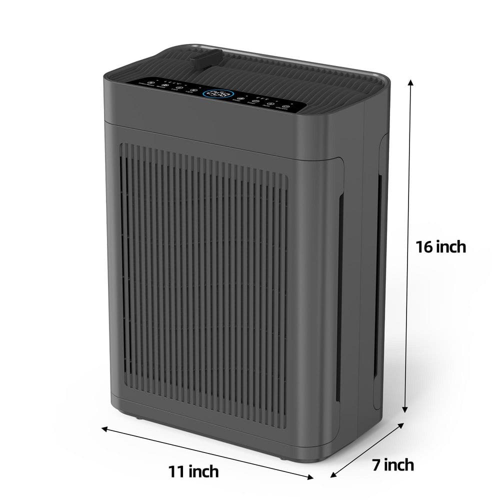 3000 sq. ft. Gray Whole House HEPA Air Purifier with Smart Controls and Whisper-Quiet, Air Quality M