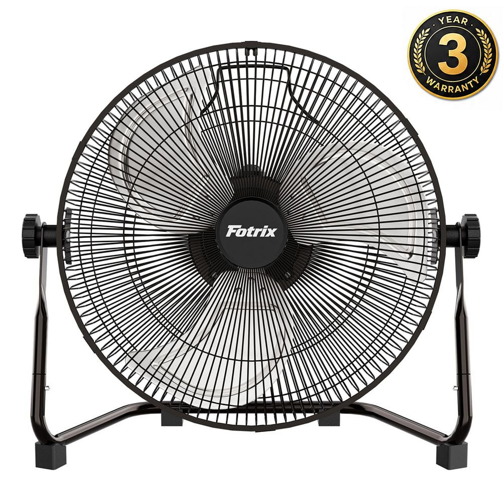 18 in. 3-Speed, 4000 CFM 360° Adjustable Tilting High Airflow Industrial Floor Fan with Handle for I