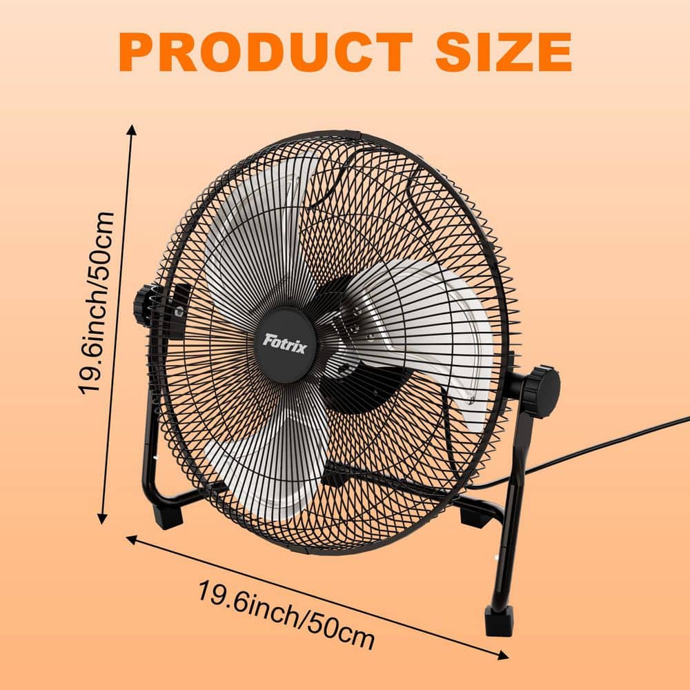 18 in. 3-Speed, 4000 CFM 360° Adjustable Tilting High Airflow Industrial Floor Fan with Handle for I
