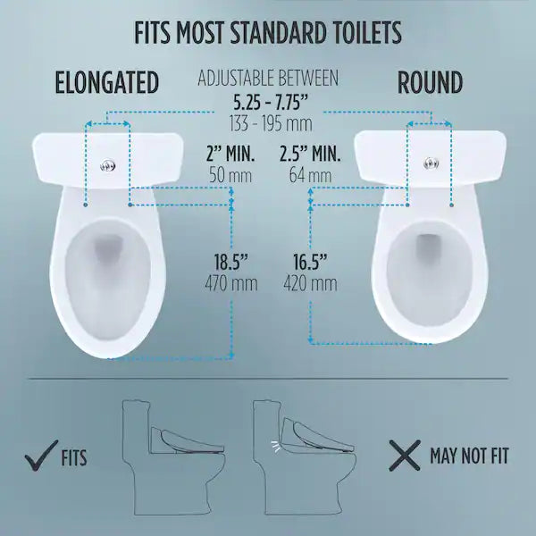 A2 Washlet Electric Heated Bidet Toilet Seat for Elongated Toilet in Cotton White
