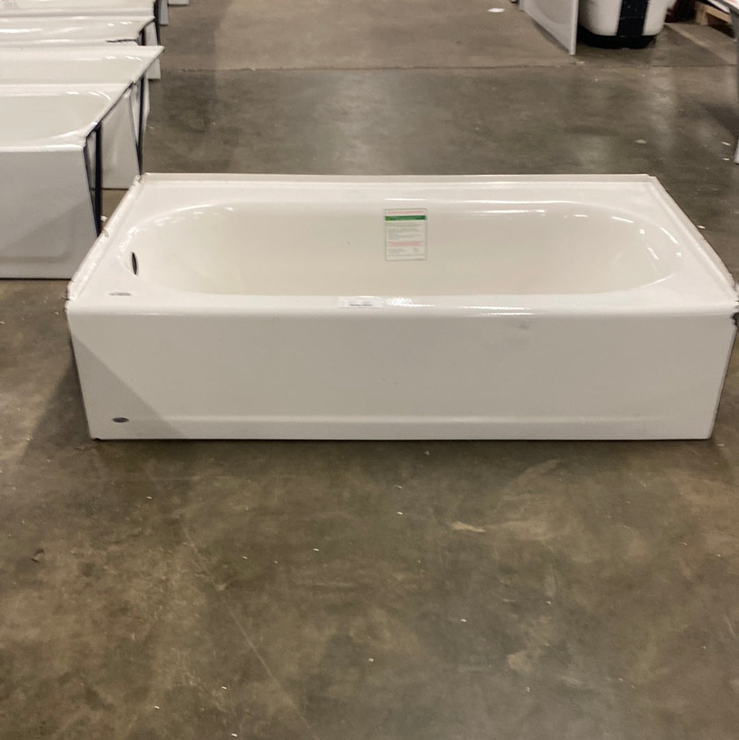Princeton Luxury Ledge 5 ft. Americast Left-Hand Drain Drop-in Rectangular Bathtub in White