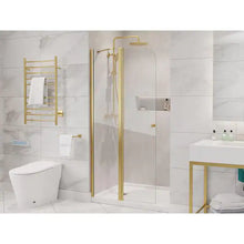 Load image into Gallery viewer, Romance 34 in. W x 72 in. H Frameless Hinged Shower Door in Brushed Gold

