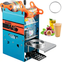 Load image into Gallery viewer, Manual Tea Cup Sealer Machine 300-500 Cup per Hour 90/95 mm Cup Diameter Boba Tea Sealing Machine for Restaurants, Blue
