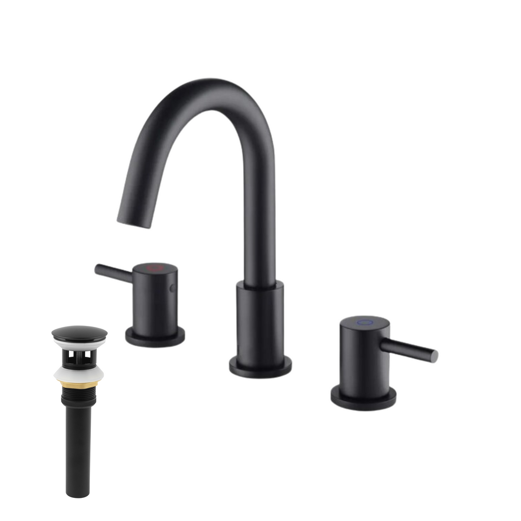 Modern 8 in. Widespread Bathroom Faucet with Pop-Up Drain