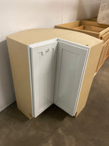 Courtland Shaker Assembled 30 in. x 34.5 in. x 30 in. Stock Lazy Susan Corner Base Left Kitchen Cabinet in Polar White