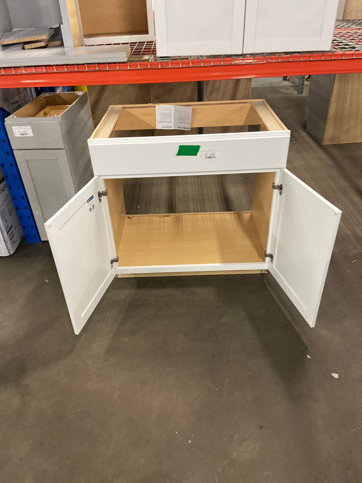 Westfield Feather White Assembled Sink Base Kitchen Cabinet (36 in. W x 23.75 in. D x 35 in. H)