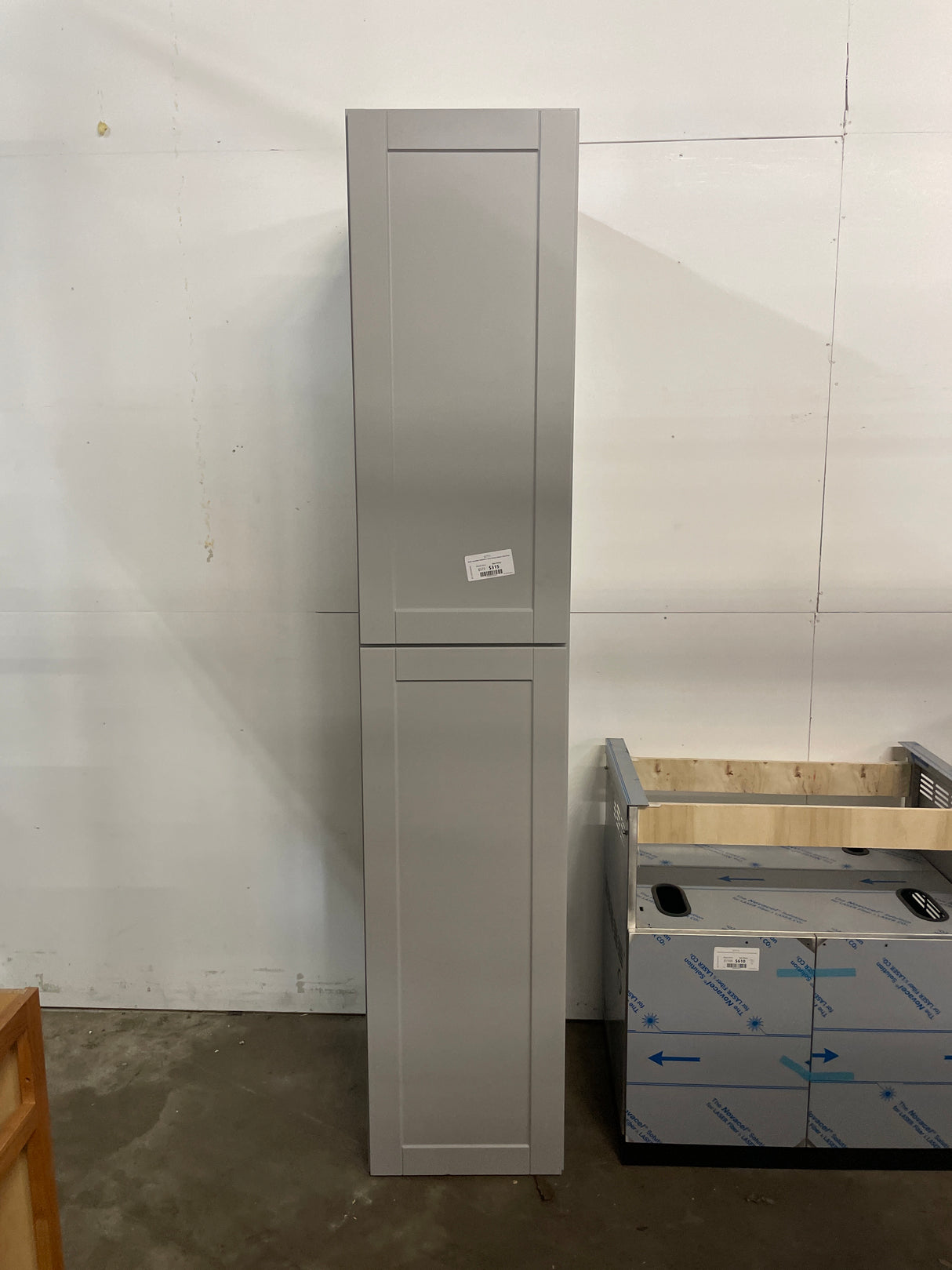 Shaker Assembled 18x96x24 in. Pantry Kitchen Cabinet in Dove Gray