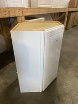 Hampton Assembled 24x36x12 in. Diagonal Corner Wall Kitchen Cabinet in Satin White
