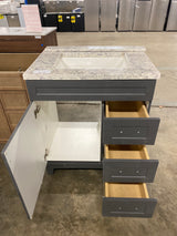 Thornbriar 30 in. W x 22 in. D x 34 in. H Bath Vanity Cabinet with Everest Top in Cement