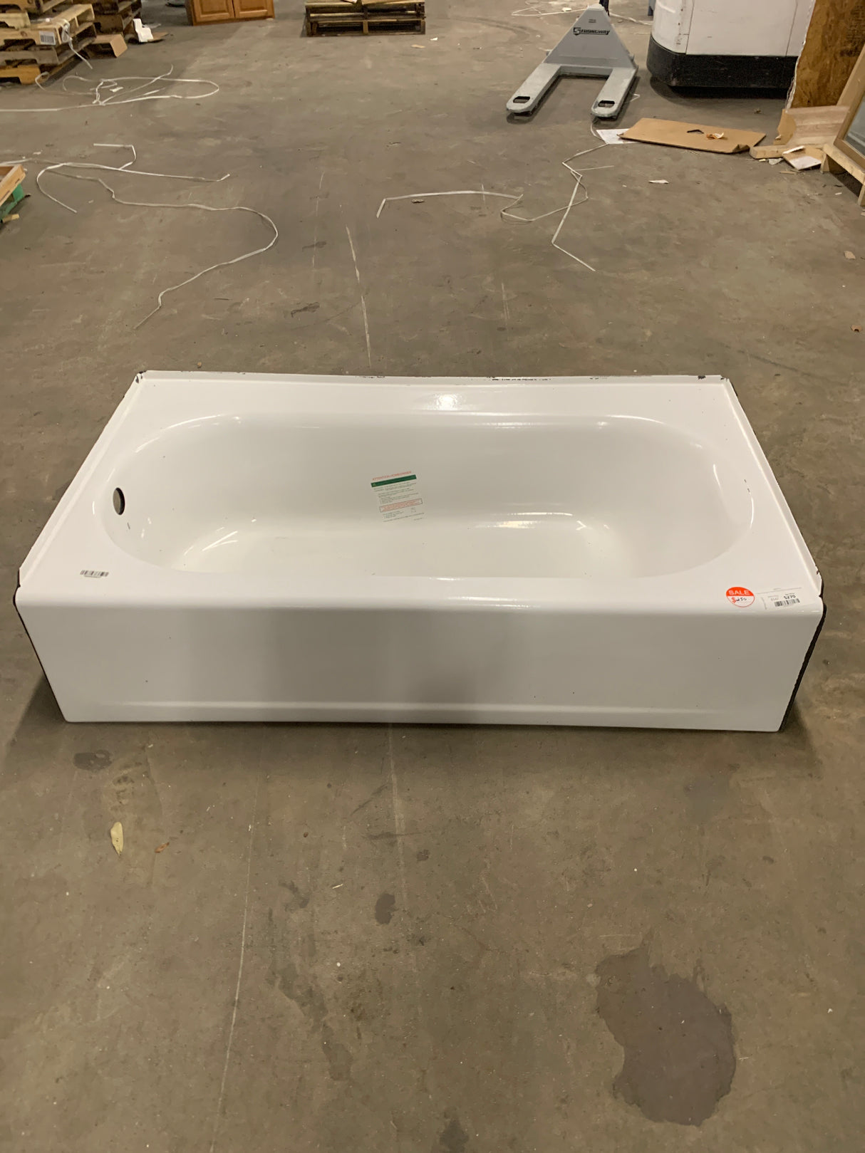 Princeton Luxury Ledge 5 ft. Americast Left-Hand Drain Drop-in Rectangular Bathtub in White