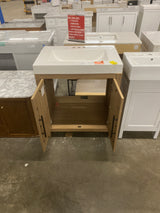 Doveton 36 in. W x 19 in. D x 34.5 in. H Single Sink Bath Vanity in White with White Engineered Stone Top