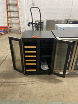 Wine Refrigerator 23 in. Dual Zone 18-Bottle 55-Can Beverage and Wine cooler in Stainless Steel