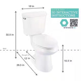 2-piece 1.28 GPF High Efficiency Single Flush Elongated Toilet in Biscuit