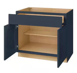 Avondale 36 in. W x 24 in. D x 34.5 in. H Ready to Assemble Plywood Shaker Base Kitchen Cabinet in Ink Blue