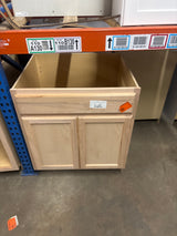 Hampton Assembled 30x34.5x24 in. Sink Base Cabinet in Unfinished Beech
