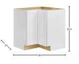 Avondale 36 in. W x 24 in. D x 34.5 in. H Ready to Assemble Plywood Shaker Lazy Susan Corner Cabinet in Alpine White