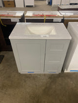 Bannister 31 in. W x 19 in. D x 35 in. H Single Sink Bath Vanity in Pearl Gray with White Cultured Marble Top