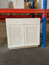 Westfield Feather White Assembled Sink Base Kitchen Cabinet (36 in. W x 23.75 in. D x 35 in. H)