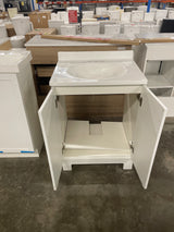 Oakley 25 in. Single Sink White Bath Vanity with White Cultured Marble Top (Assembled)