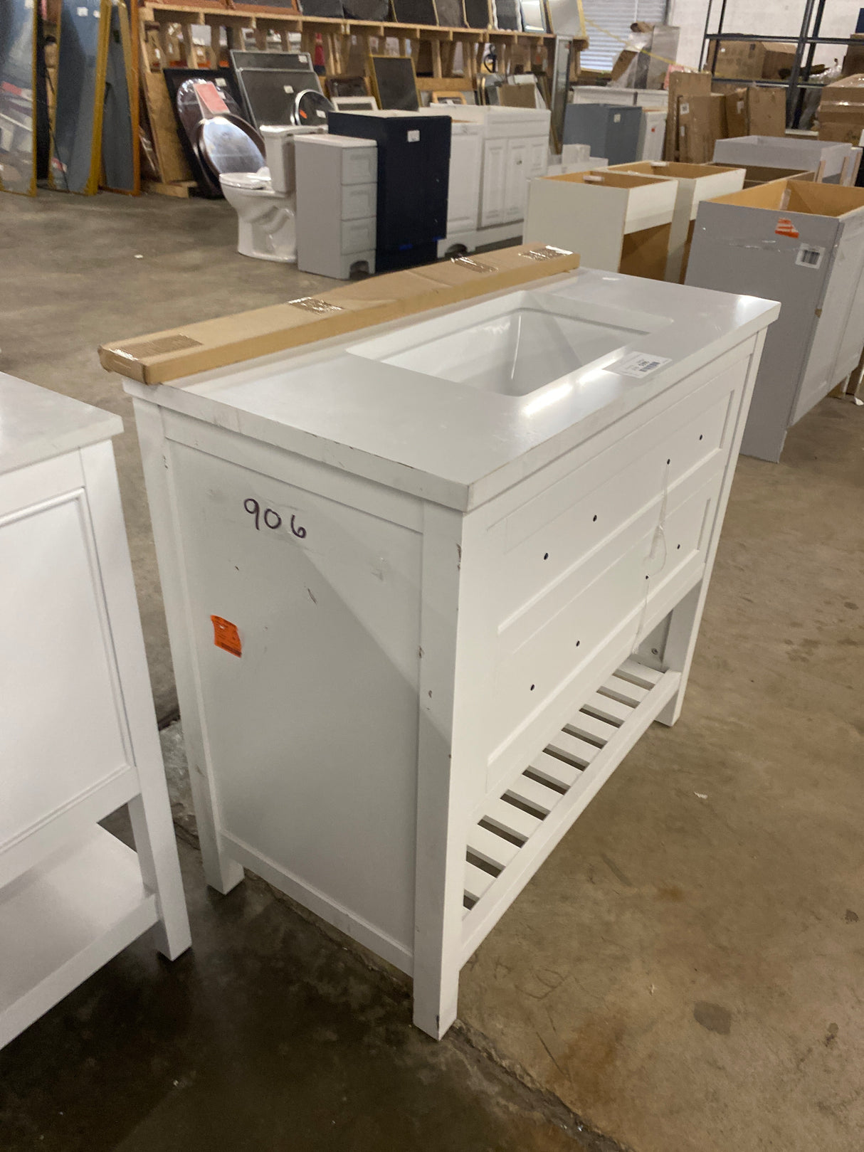 Autumn 36 in. W x 19 in. D x 34.5 in. H Single Sink Bath Vanity in White with White Engineered Stone Top
