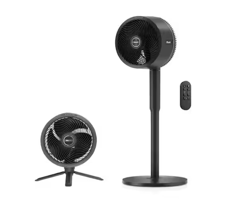 FlexBreeze 13in. Portable 5 Fan Speeds Pedestal Fan in Dark Grey with Up to 24 hours of Cordless Runtime