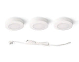 3-Light Plug-In LED White Puck Light Kit with CCT Changing (2700K/3000K/4000K)