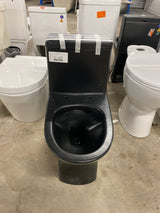 Sublime II 1-Piece 1.1/1.6 GPF Toilet Dual Flush Round Toilet in Matte Black Seat Included