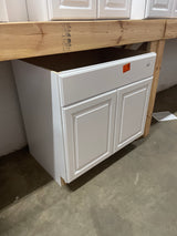 Hampton 36 in. W x 24 in. D x 34.5 in. H Assembled Sink Base Kitchen Cabinet in Satin White