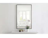 Timeless Home 24 in. W x 40 in. H x Contemporary Metal Framed Rectangle Black Mirror