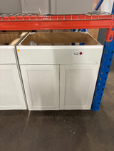 Westfield Feather White Shaker Stock Sink Base Kitchen Cabinet (30 in. W x 23.75 in. D x 35 in. H)