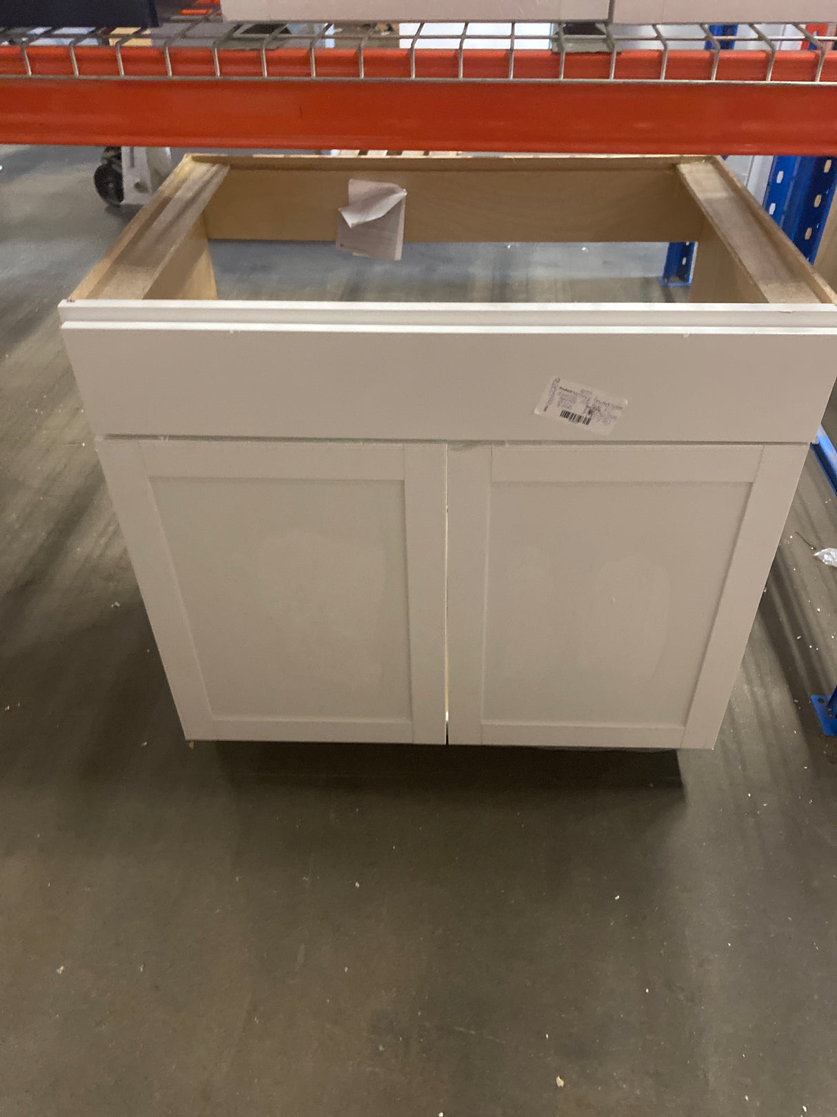 Westfield Feather White Assembled Sink Base Kitchen Cabinet (36 in. W x 23.75 in. D x 35 in. H)