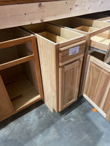 Hampton Assembled 12x34.5x24 in. Base Kitchen Cabinet with Ball-Bearing Drawer Glides in Natural Hickory