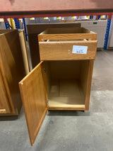 Hampton Medium Oak Raised Panel Stock Assembled Base Kitchen Cabinet with Drawer Glides (18 in. x 34.5 in. x 24 in.)