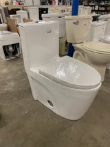 St. Tropez 1-Piece 1.1/1.6 GPF Dual Flush Elongated Toilet 14 in. Rough-In in White