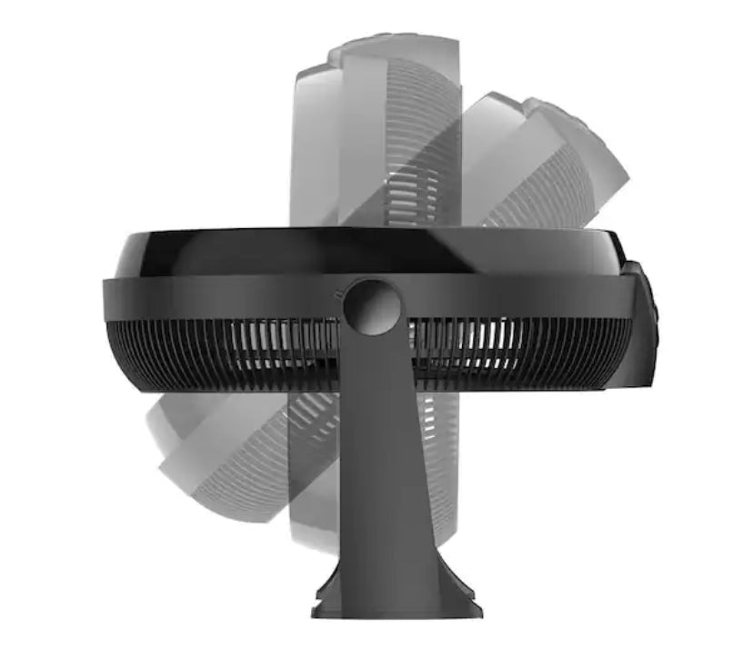 20 in. 3 Speeds Cyclone Floor Fan in Black with 90 Degrees Tilt Adjustment, Built-In Carry Handle, Wall Mountable