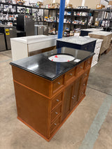 Hampton Harbor 44 in. W x 23 in. D x 35 in. H Single Sink Freestanding Bath Vanity in Sequoia with Black Granite Top