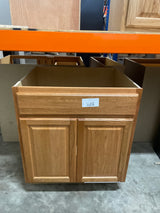 Hampton 30 in. W x 24 in. D x 34.5 in. H Assembled Sink Base Kitchen Cabinet in Medium Oak