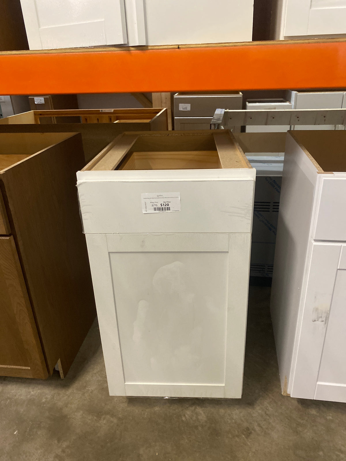 Westfield Feather White Shaker Stock Assembled Base Kitchen Cabinet (18 in. W x 23.75 in. D x 35 in. H)