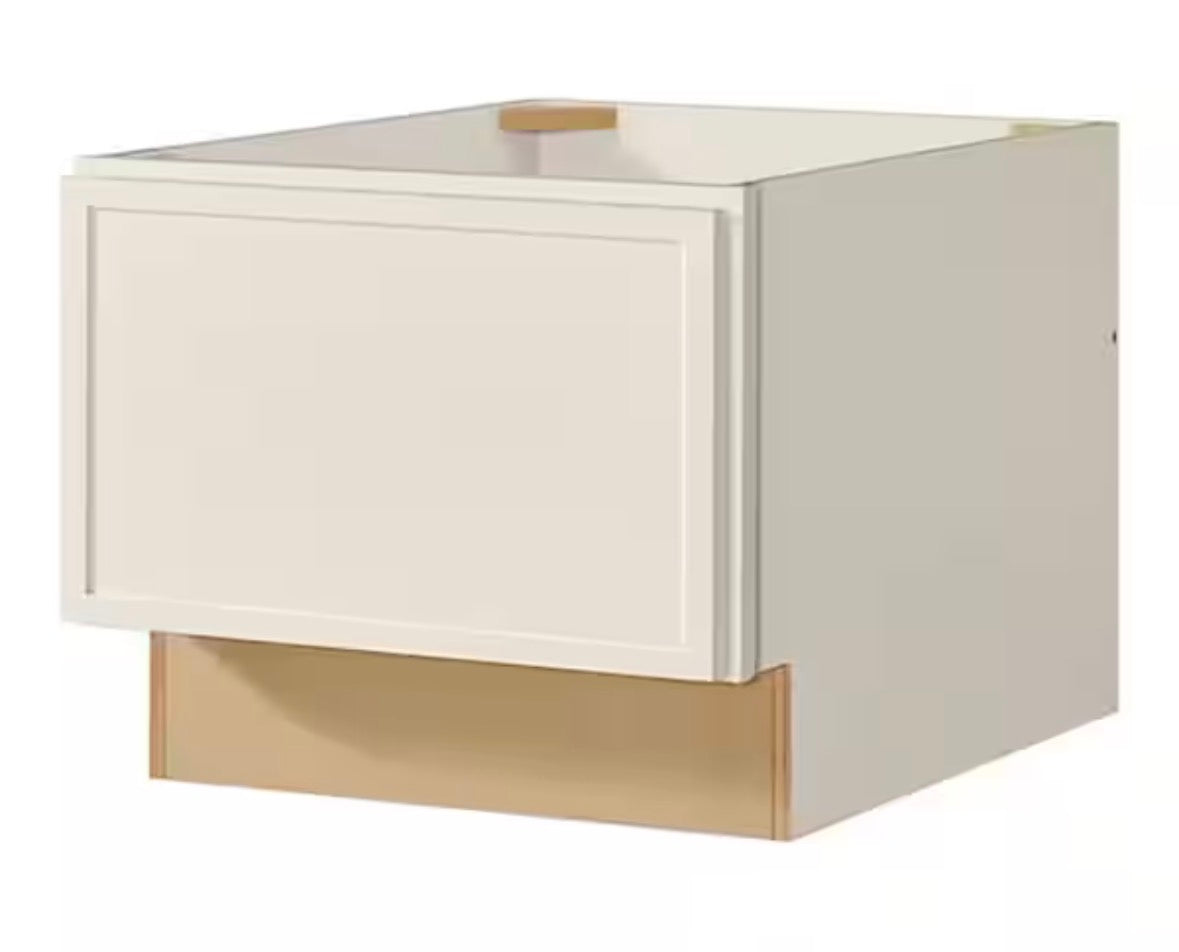 Leyton 18 in. W x 24 in. D x 16.5 in H Ready To Assemble Plywood Slim Shaker Bench Base Kitchen Cabinet in Antique White