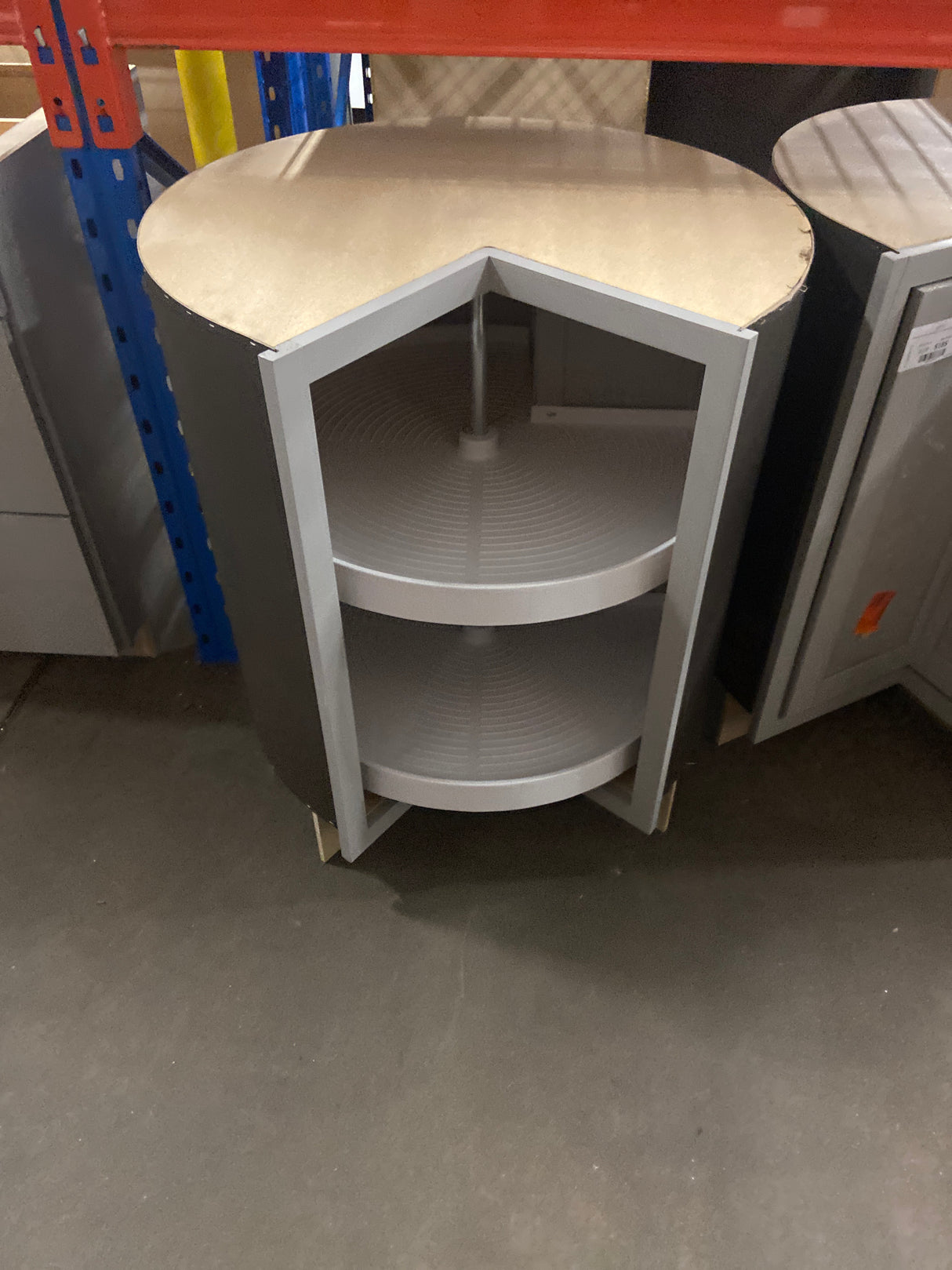 Westfield Dusk Gray Shaker Stock Lazy Suzan Corner Base Kitchen Cabinet (36 in. W x 23.75 in. D)