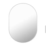 Medium Modern Oval Silver Framed Mirror (22 in. W x 32 in. H)