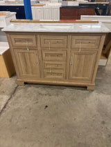 Doveton 48 in. W x 19 in. D x 34.50 in. H Freestanding Vanity in Weathered Tan with White Engineered Stone Top