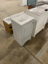19 in. Single Sink Pearl Gray Bath Vanity with White Cultured Marble Top (Assembled)