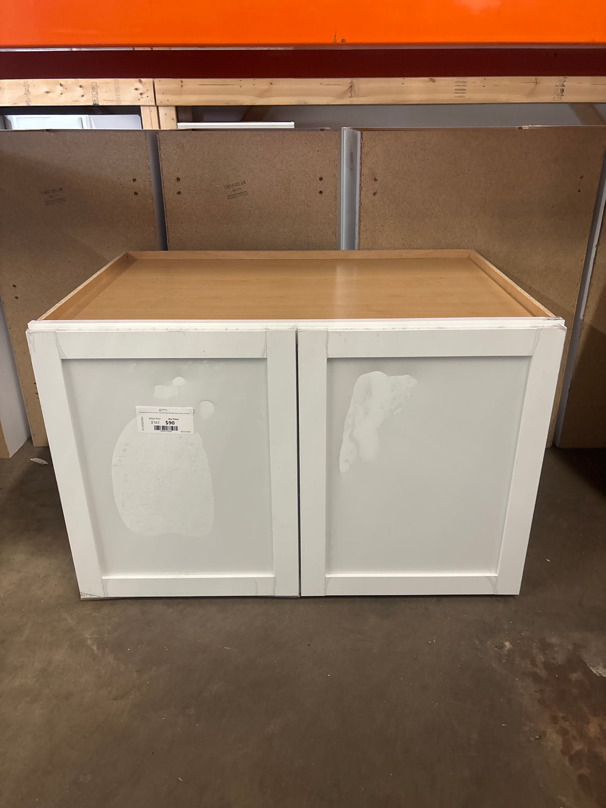 Courtland 36 in. W x 24 in. D x 23.5 in. H Assembled Shaker Wall Bridge Kitchen Cabinet in Polar White