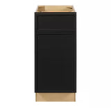 Leyton 15 in. W x 24 in. D x 34.5 in. H Ready to Assemble Plywood Slim Shaker Base Kitchen Cabinet in Raven Black