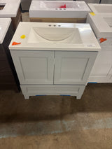 Delridge 31 in. Single Sink Pearl Gray Bath Vanity with White Cultured Marble Top (Assembled)